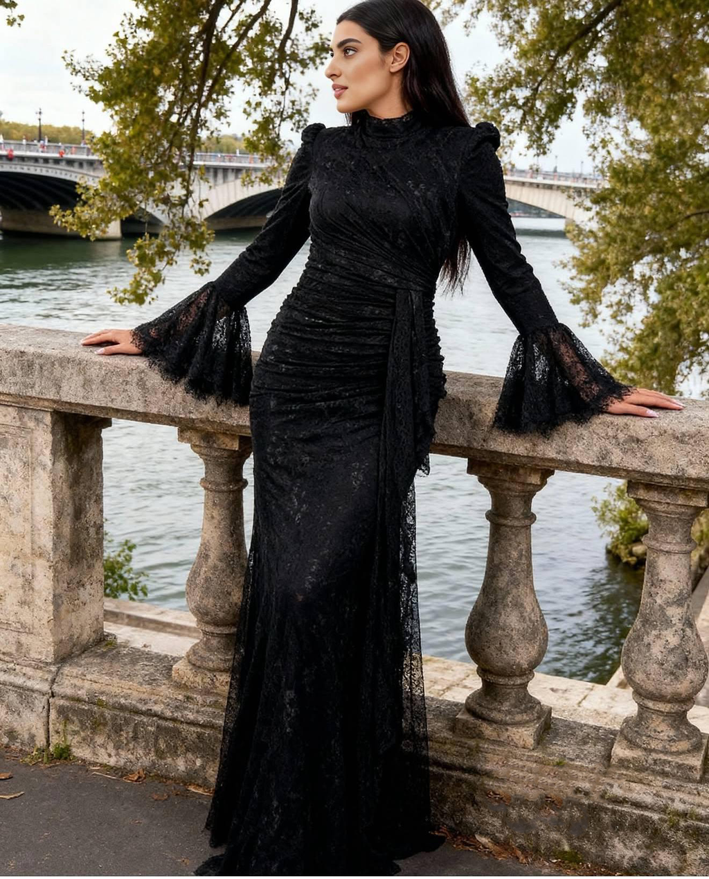 Turkish Modest Dress – French Lace Fabric