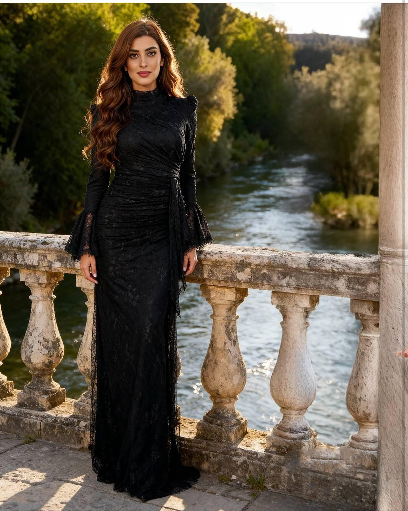 Turkish Modest Dress – French Lace Fabric