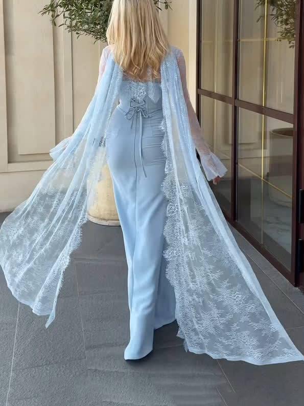 Two-Piece Evening Dress – Lace & Turkish Double Fabric