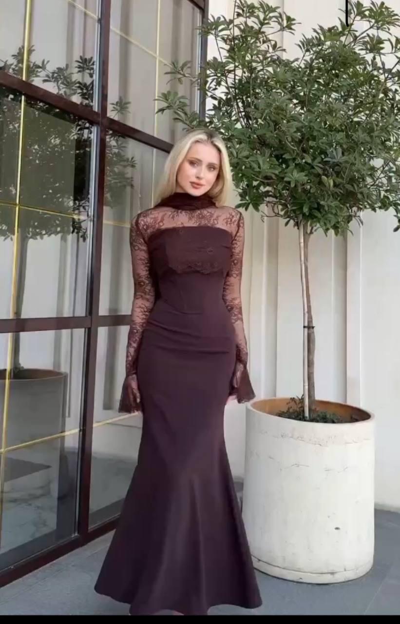 Two-Piece Evening Dress – Lace & Turkish Double Fabric