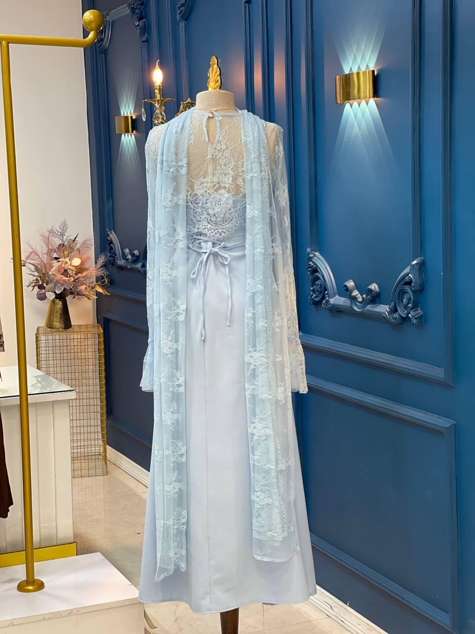 Two-Piece Evening Dress – Lace & Turkish Double Fabric