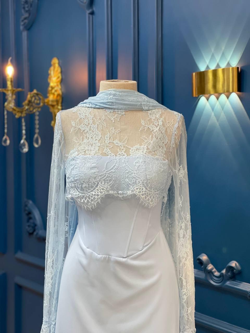 Two-Piece Evening Dress – Lace & Turkish Double Fabric