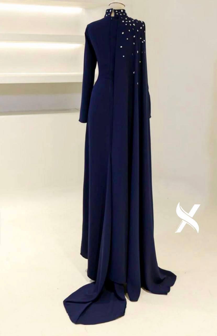 Turkish Modest Dress – Scuba Fabric with Diamond Neck & Shoulder Detail