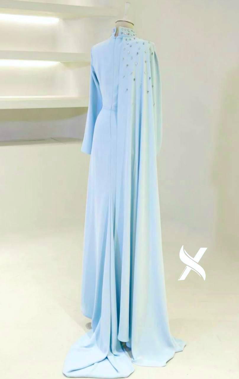 Turkish Modest Dress – Scuba Fabric with Diamond Neck & Shoulder Detail