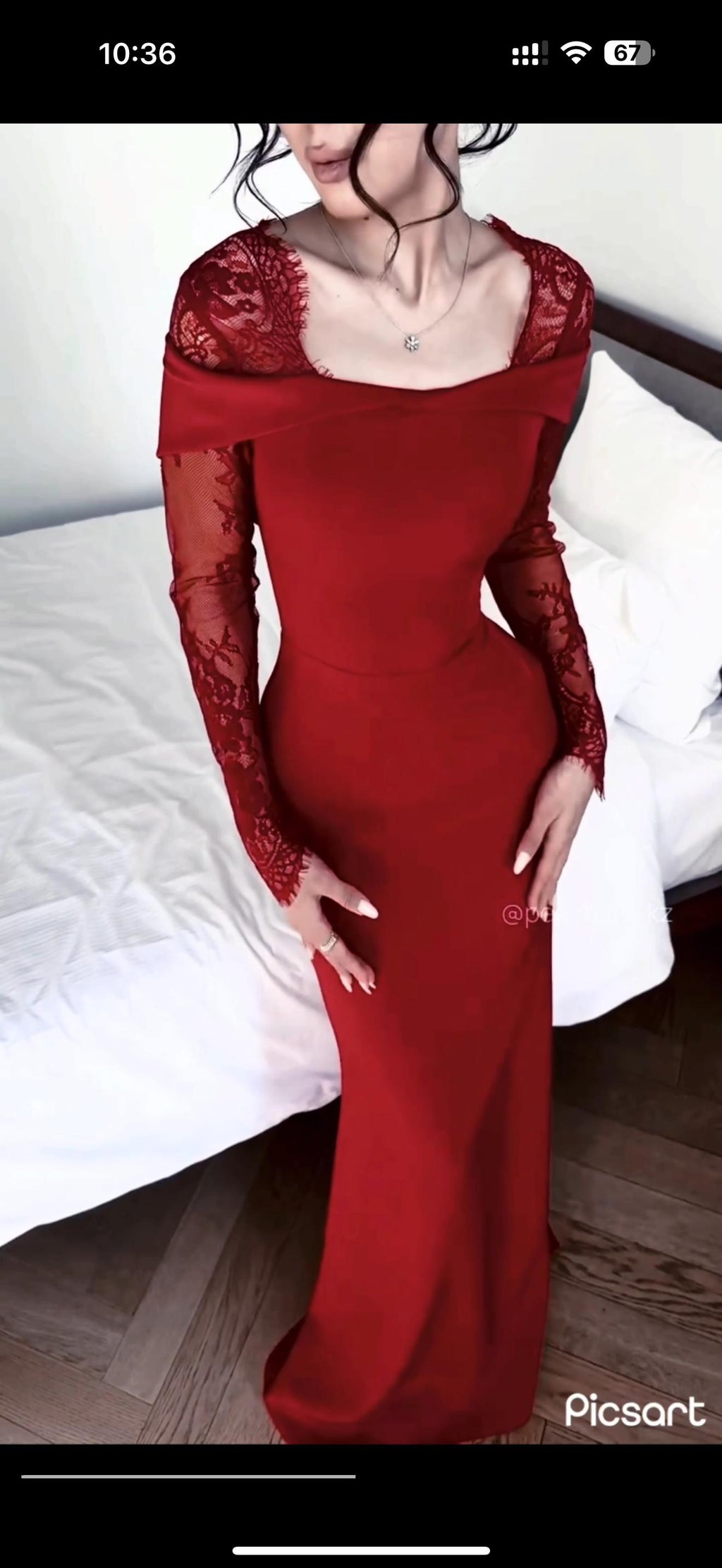 Evening Dress – Turkish Double Fabric with Special Lace, Mermaid Cut