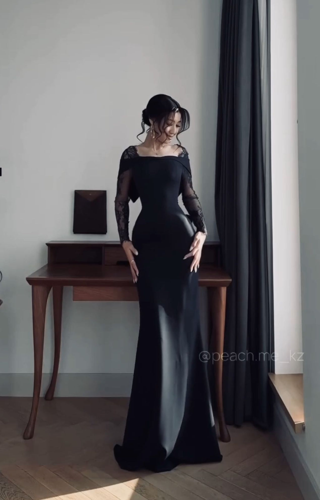 Evening Dress – Turkish Double Fabric with Special Lace, Mermaid Cut