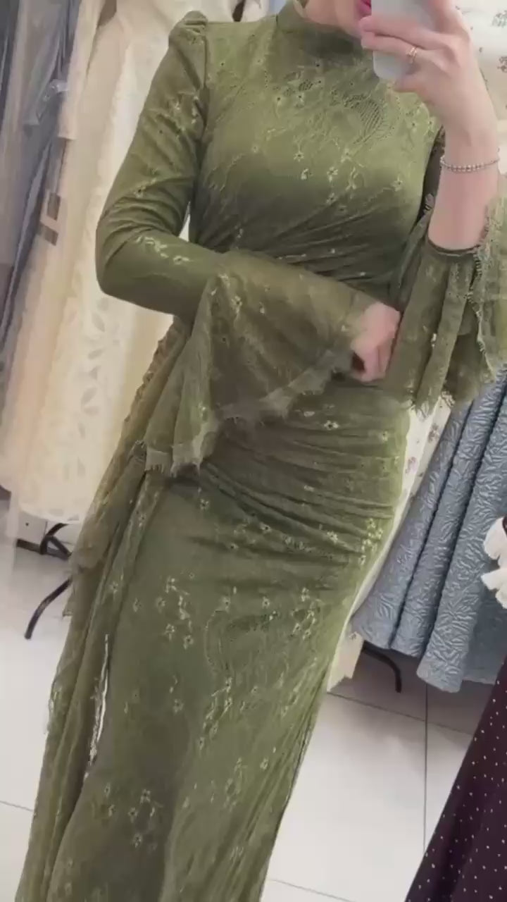 Turkish Modest Dress – French Lace Fabric