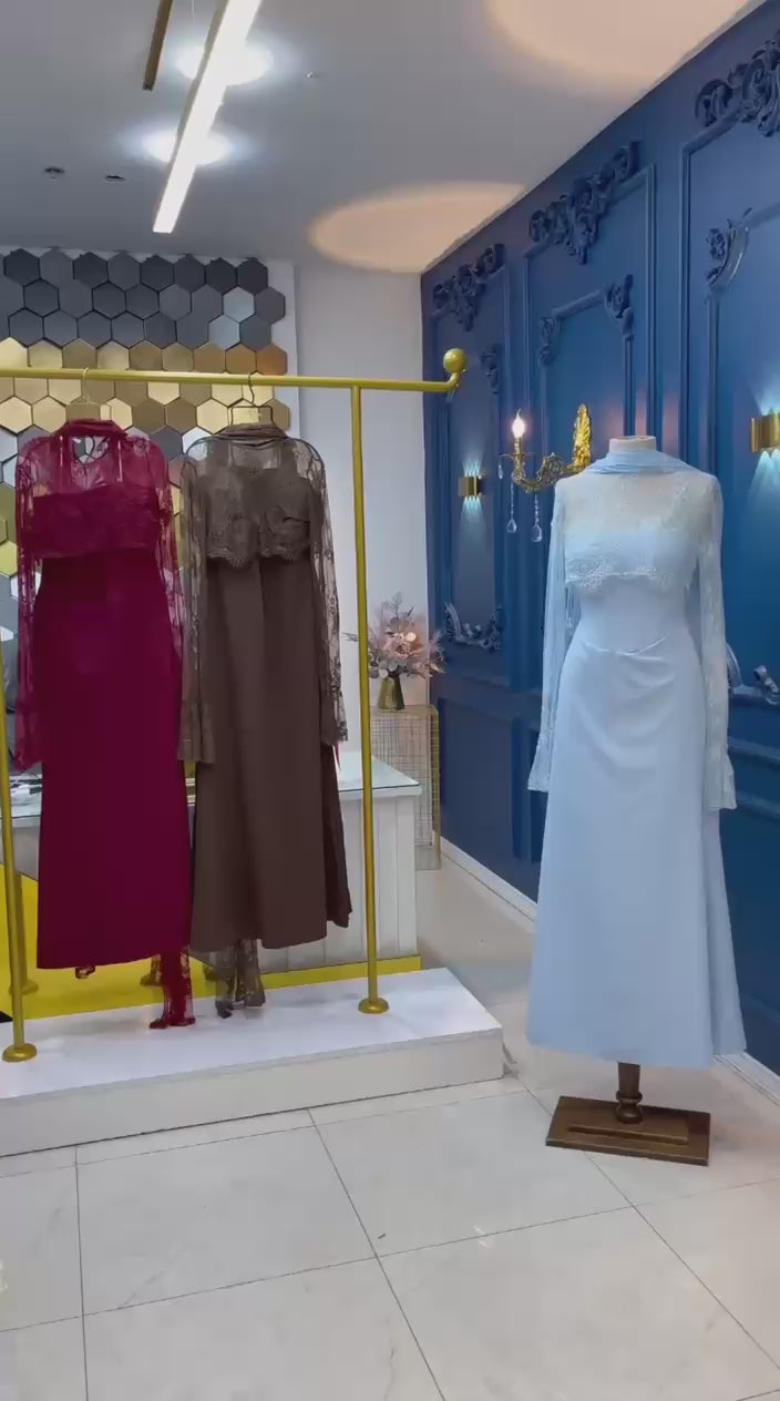 Two-Piece Evening Dress – Lace & Turkish Double Fabric